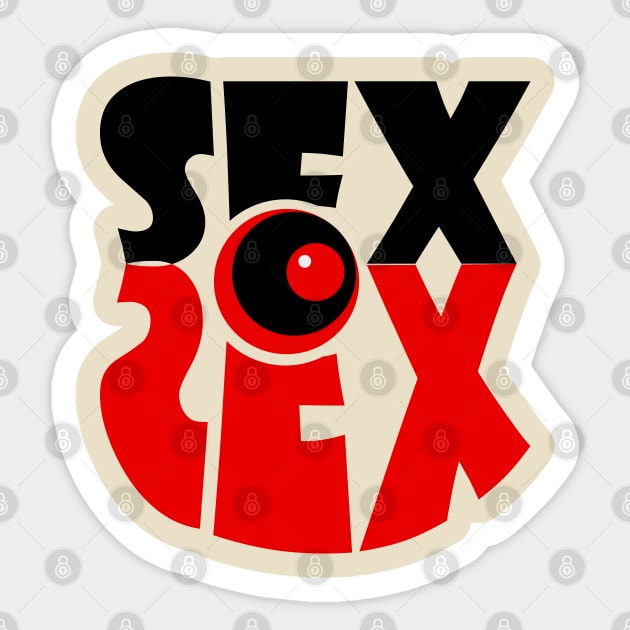 Sex - Retro Design - Geometric Abstract Sticker by TuncGK
